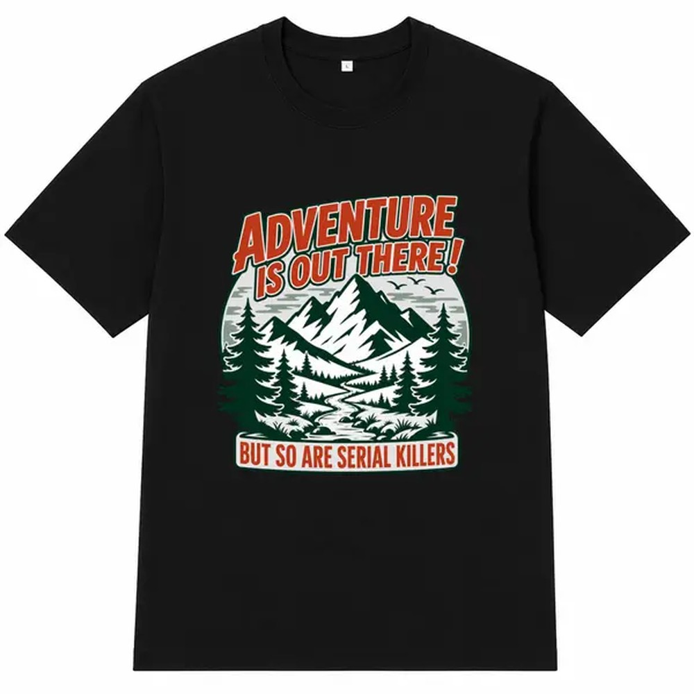 Outdoor Adventure Wear - Черная футболка с принтом для активного