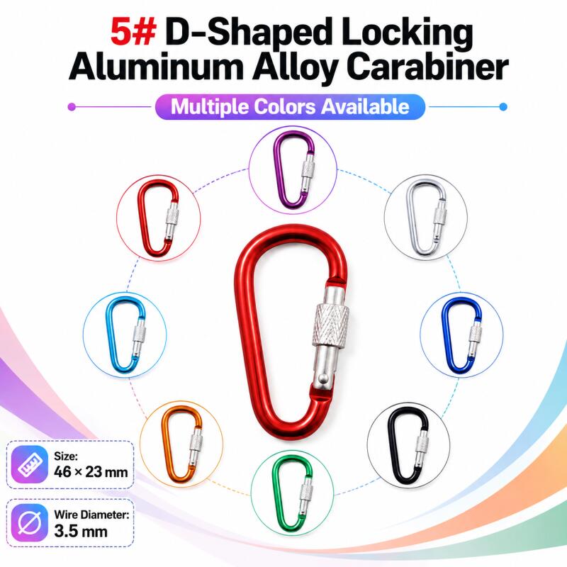 Carabiner Locking D - 10/20/50/100 шт. Карабин 5 # D-образный