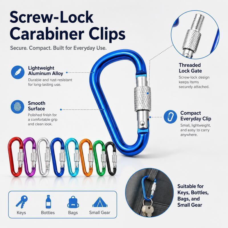 10/20/50/100 шт. Карабин 5 #   – обзор и цена Carabiner Locking D