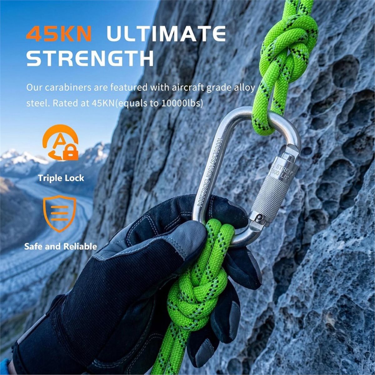 (A99Z) 45 кН D-образный караби – обзор и цена Carabiner Locking D